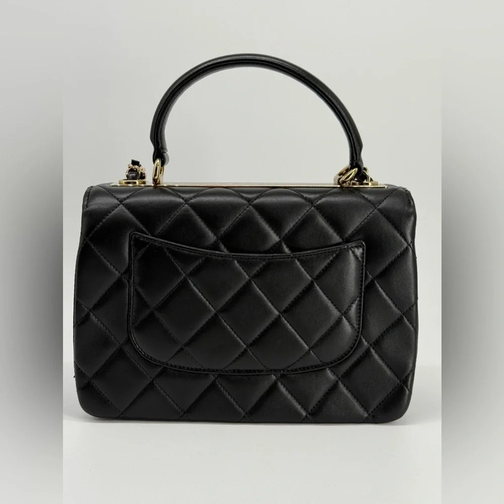 Chanel Trendy CC Small Black Lambskin Top Handle Shoulder Bag